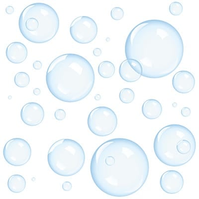 Air bubbles in the water